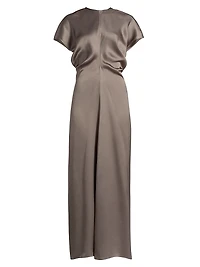Slouch-Waist Satin Maxi Dress