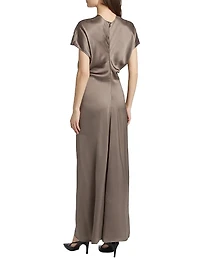 Slouch-Waist Satin Maxi Dress