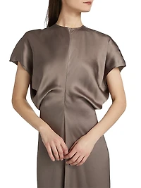 Slouch-Waist Satin Maxi Dress