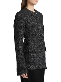 Collarless Wool-Blend Tweed Jacket