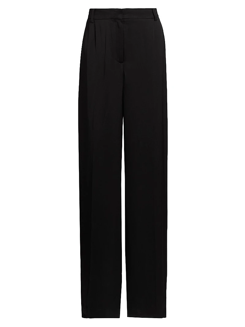 Satin Straight-Leg Trousers