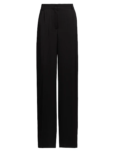 Satin Straight-Leg Trousers