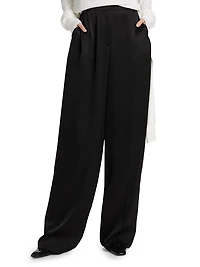 Satin Straight-Leg Trousers