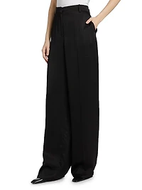 Satin Straight-Leg Trousers