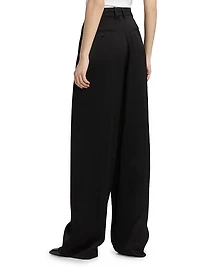 Satin Straight-Leg Trousers