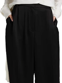Satin Straight-Leg Trousers