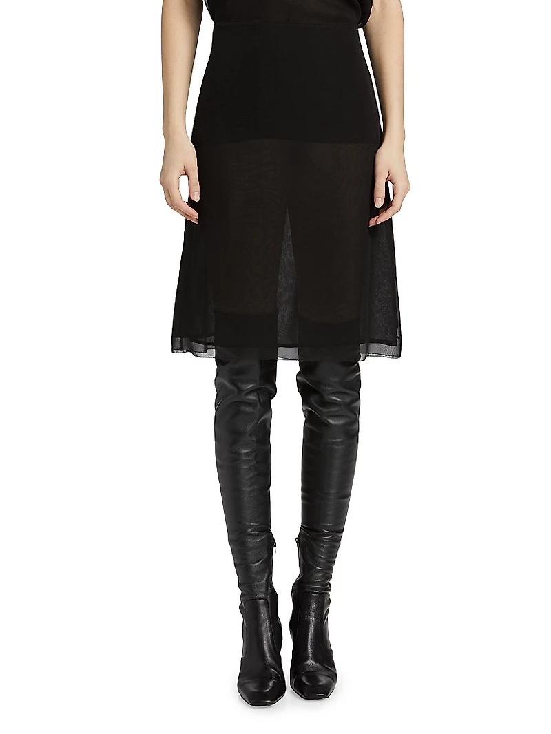Chiffon Silk Knee-Length Slip Skirt