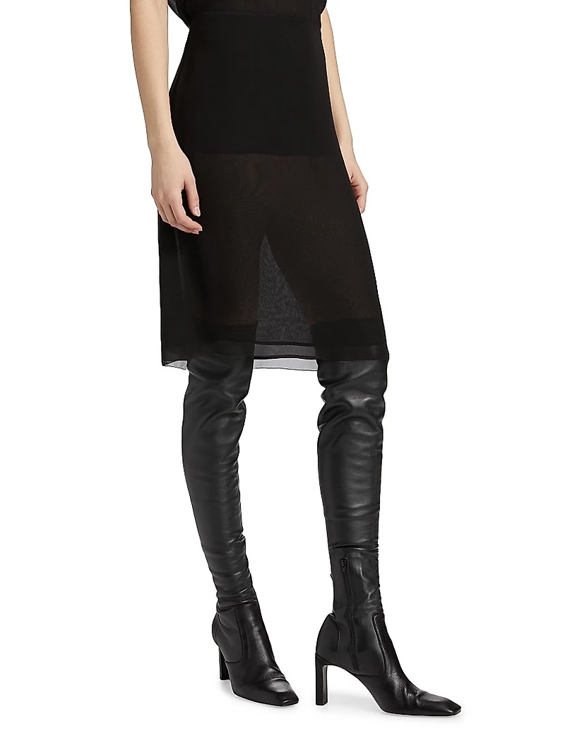 Chiffon Silk Knee-Length Slip Skirt
