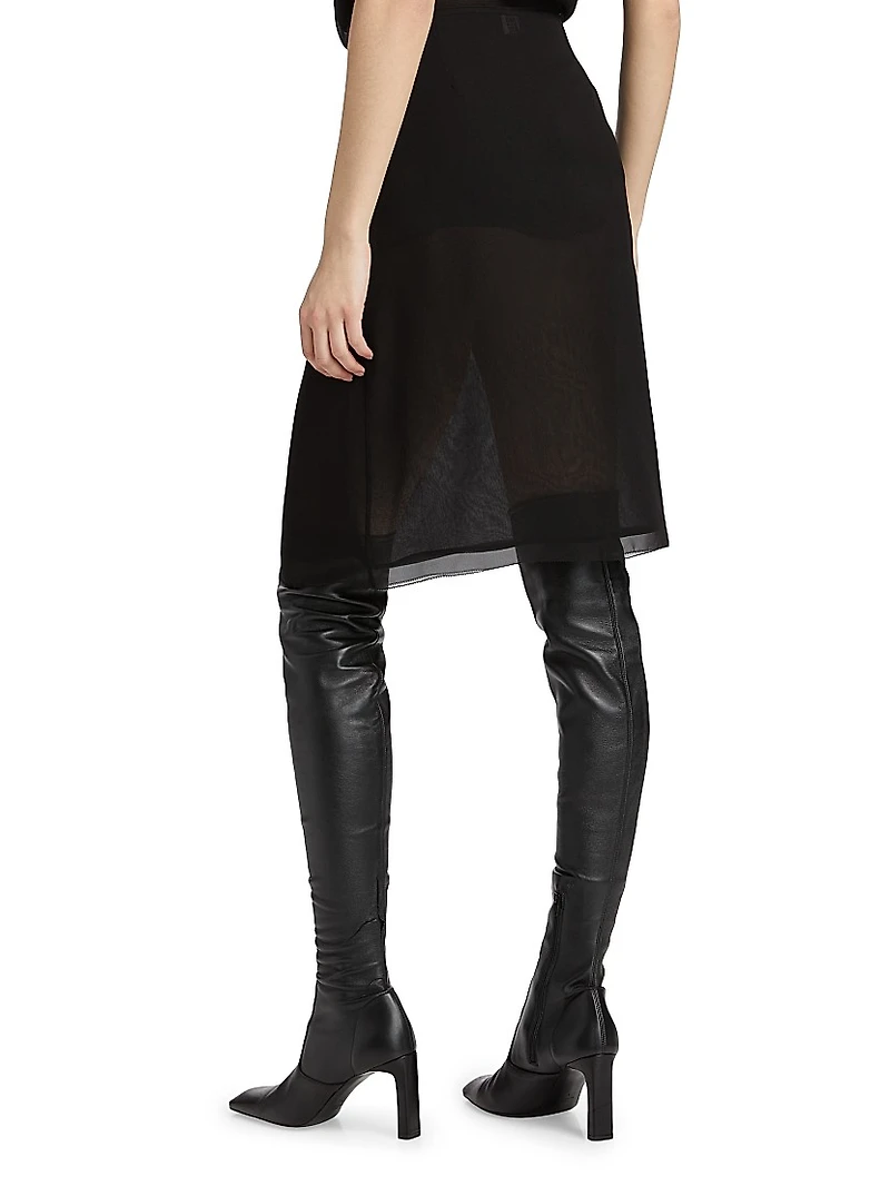 Chiffon Silk Knee-Length Slip Skirt