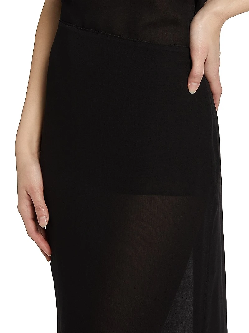 Chiffon Silk Knee-Length Slip Skirt