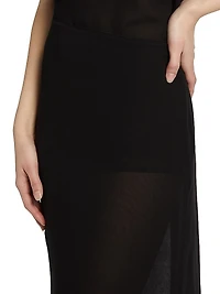 Chiffon Silk Knee-Length Slip Skirt