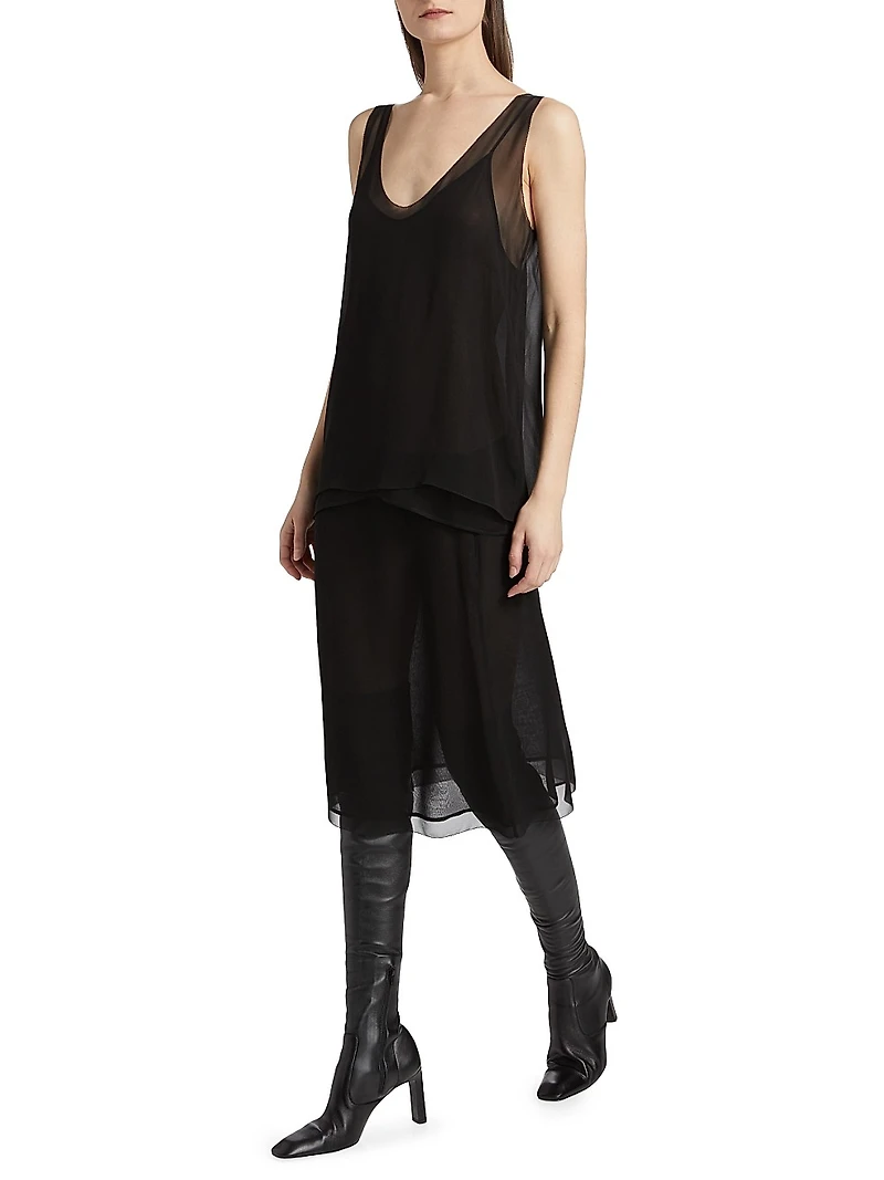 Chiffon Silk Knee-Length Slip Skirt