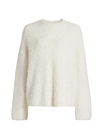 Boxy Alpaca-Blend Bouclé Sweater