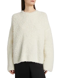 Boxy Alpaca-Blend Bouclé Sweater