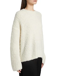 Boxy Alpaca-Blend Bouclé Sweater