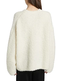 Boxy Alpaca-Blend Bouclé Sweater