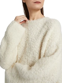Boxy Alpaca-Blend Bouclé Sweater