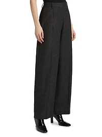 Wide-Leg Flannel Trousers