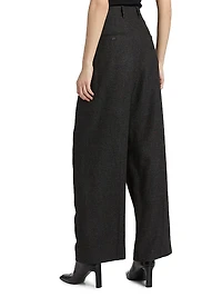 Wide-Leg Flannel Trousers