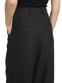 Wide-Leg Flannel Trousers