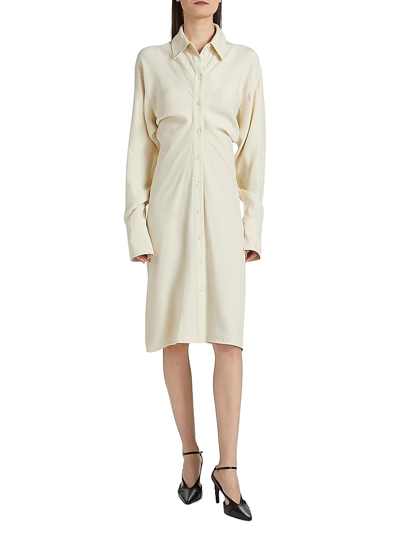 Slouch Satin Shirtdress