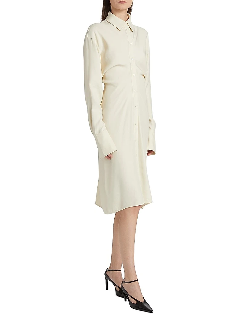 Slouch Satin Shirtdress
