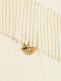 Fringed Scarf Wool-Blend Jacket