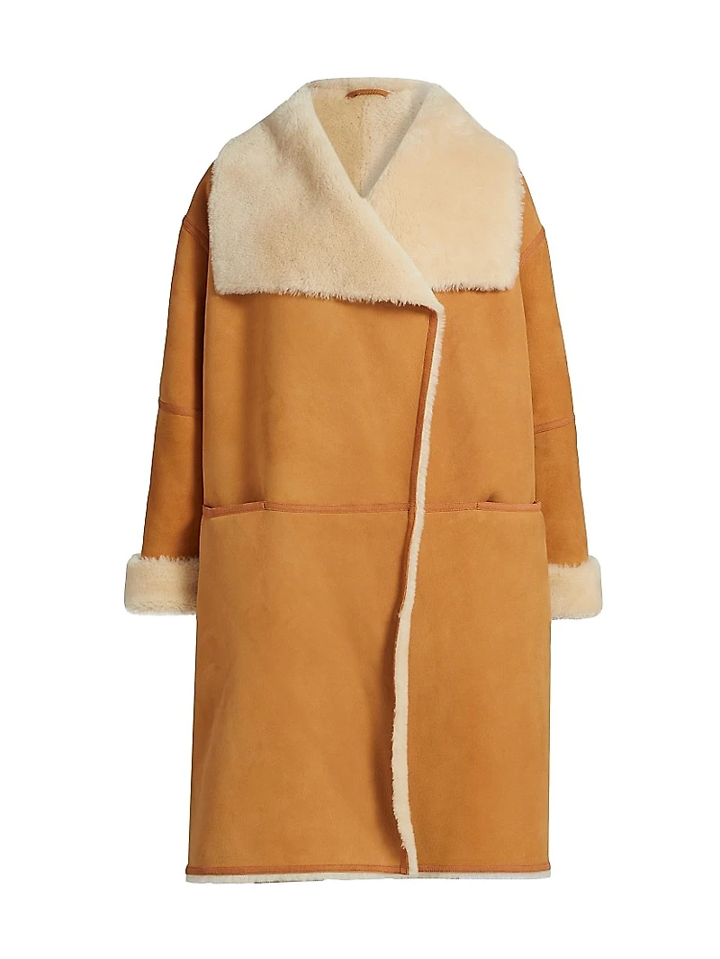 Draped Shearling Coat
