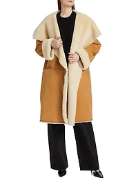 Draped Shearling Coat