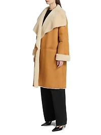 Draped Shearling Coat