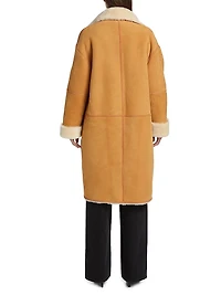 Draped Shearling Coat