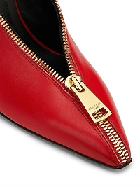 95MM Leather Zip Wedge Pumps