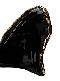 95MM Patent Leather Zip Wedge Pumps