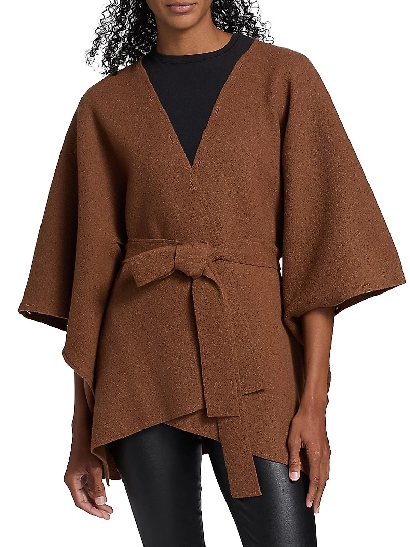 Joanne Faux-Fur-Trim Sweater Coat