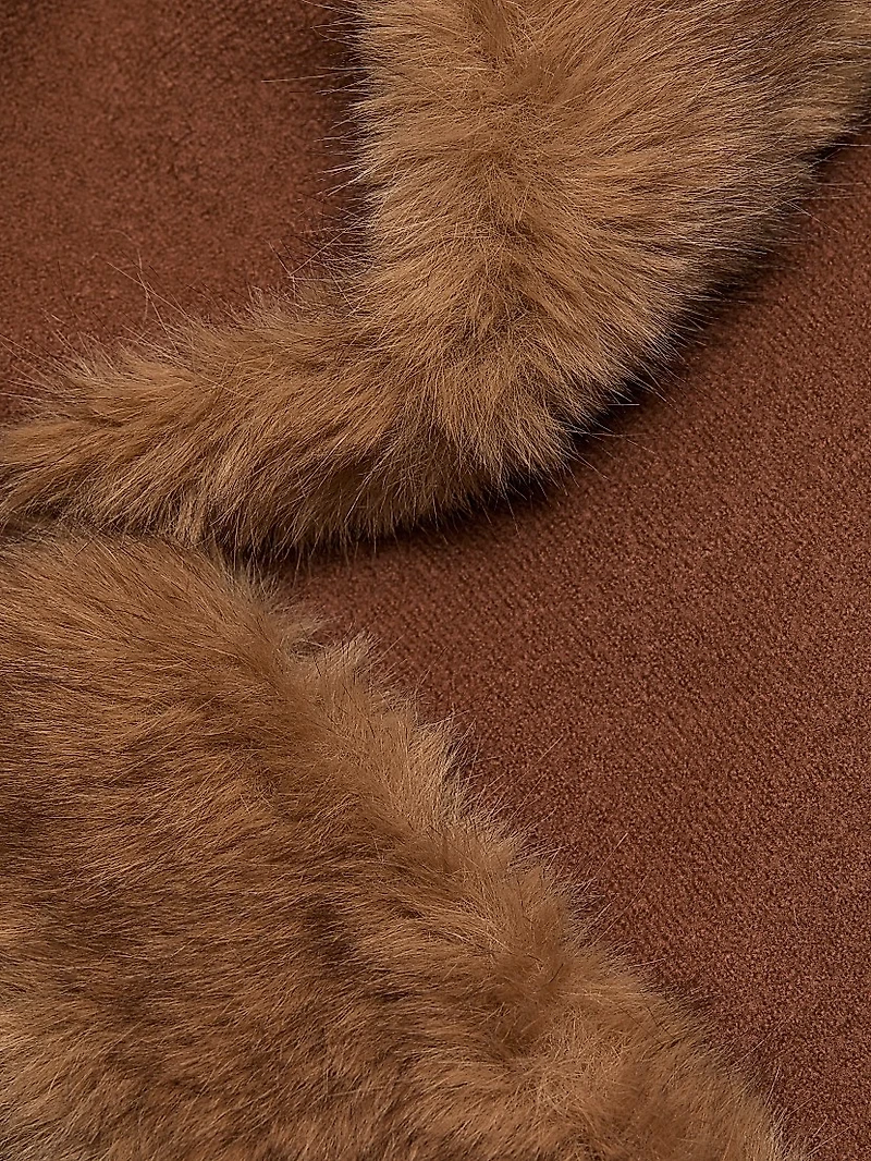 Joanne Faux-Fur-Trim Sweater Coat