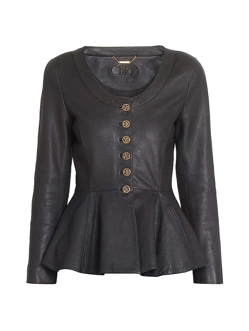 Leather Peplum Jacket