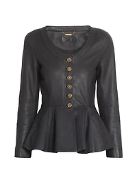 Leather Peplum Jacket