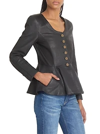 Leather Peplum Jacket