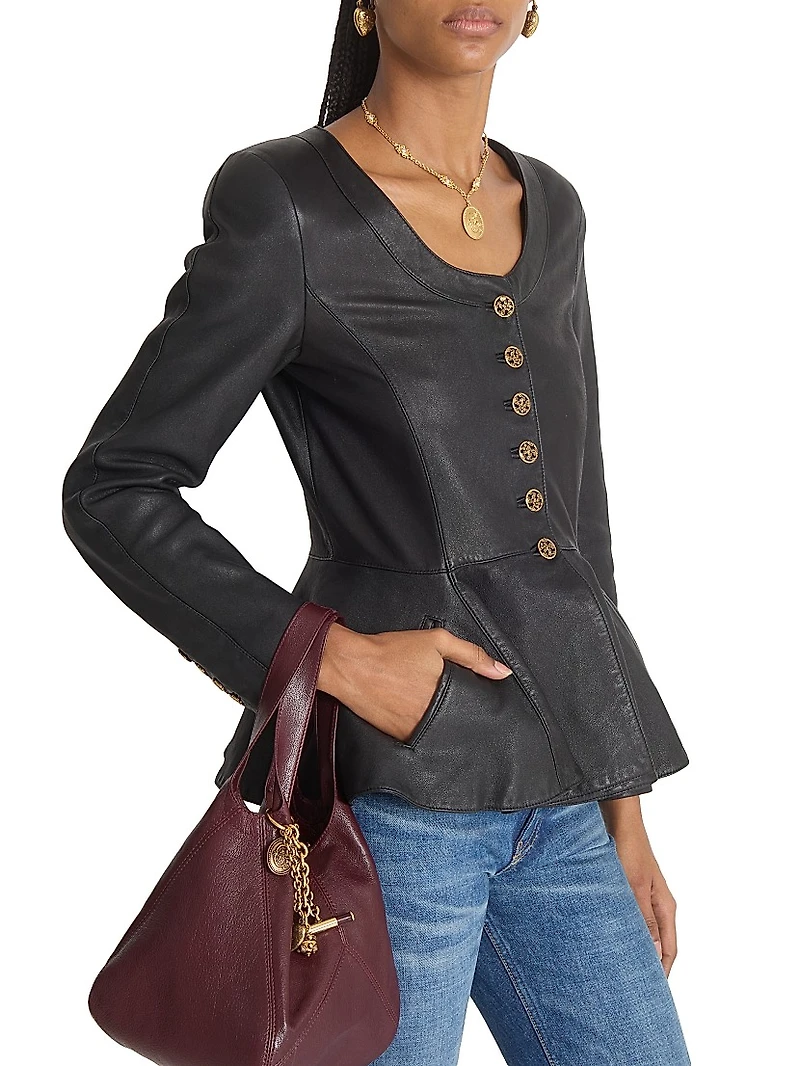 Leather Peplum Jacket