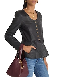 Leather Peplum Jacket