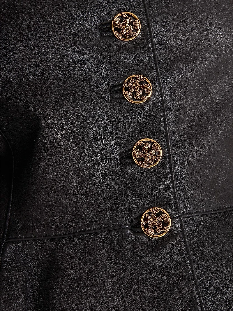 Leather Peplum Jacket