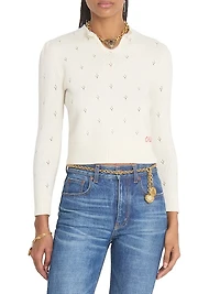 Pointelle Wool-Cashmere Sweater