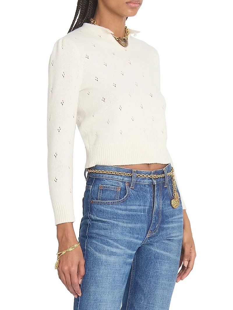 Pointelle Wool-Cashmere Sweater