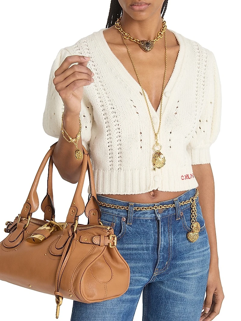 Wool-Cashmere Elbow-Sleeve Cardigan