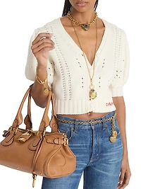 Wool-Cashmere Elbow-Sleeve Cardigan