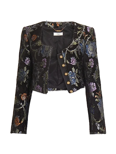 Floral Brocade Crop Jacket