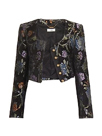 Floral Brocade Crop Jacket