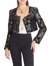 Floral Brocade Crop Jacket