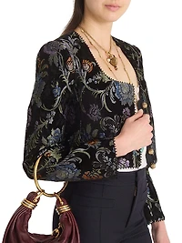 Floral Brocade Crop Jacket