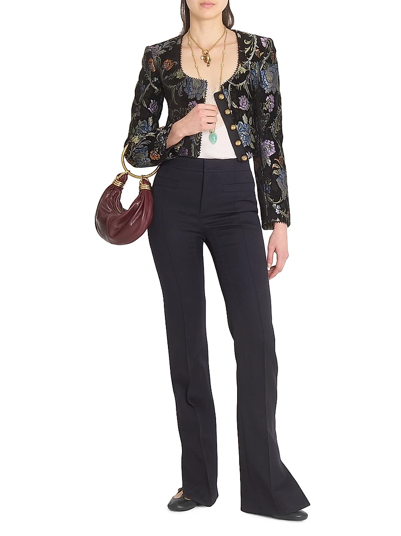 Floral Brocade Crop Jacket